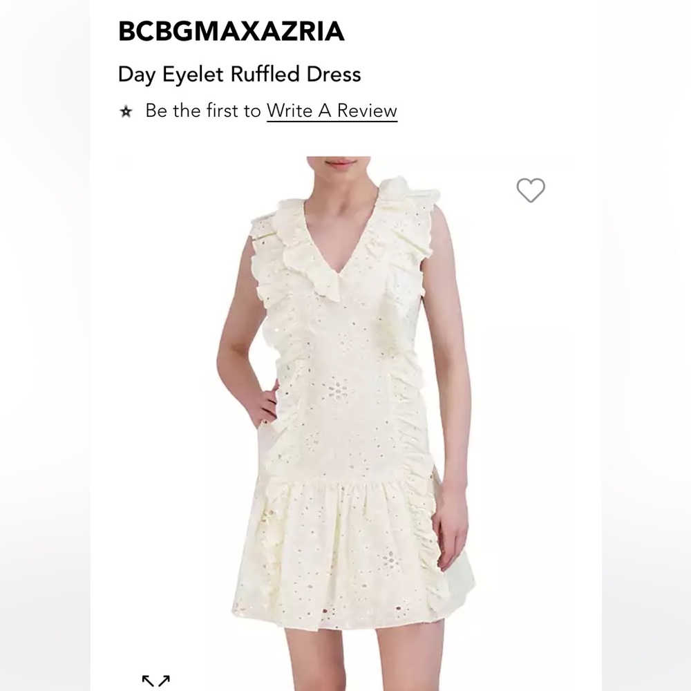 BCBGMAXAZRIA Day Eyelet Ruffled Dress